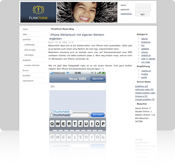 Screenshot Flinkthink Version One