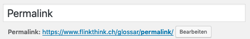 Permalink bearbeiten bei WordPress