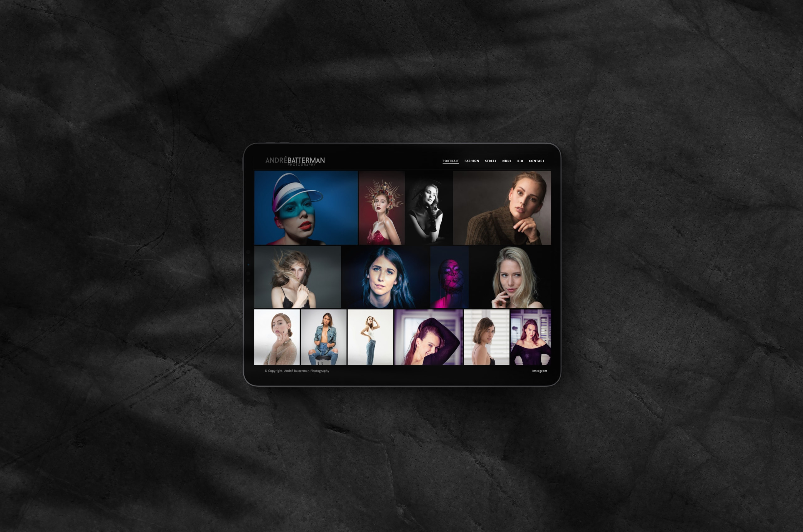 Ipad Pro Mockup On Dark Background Landscape Shadow 2